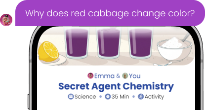 Mai's chat bubble above a Spark: Secret Agent Chemistry